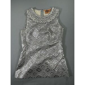 Tory‎ Burch Metallic Rhinestone sleeveless shirt women's 0